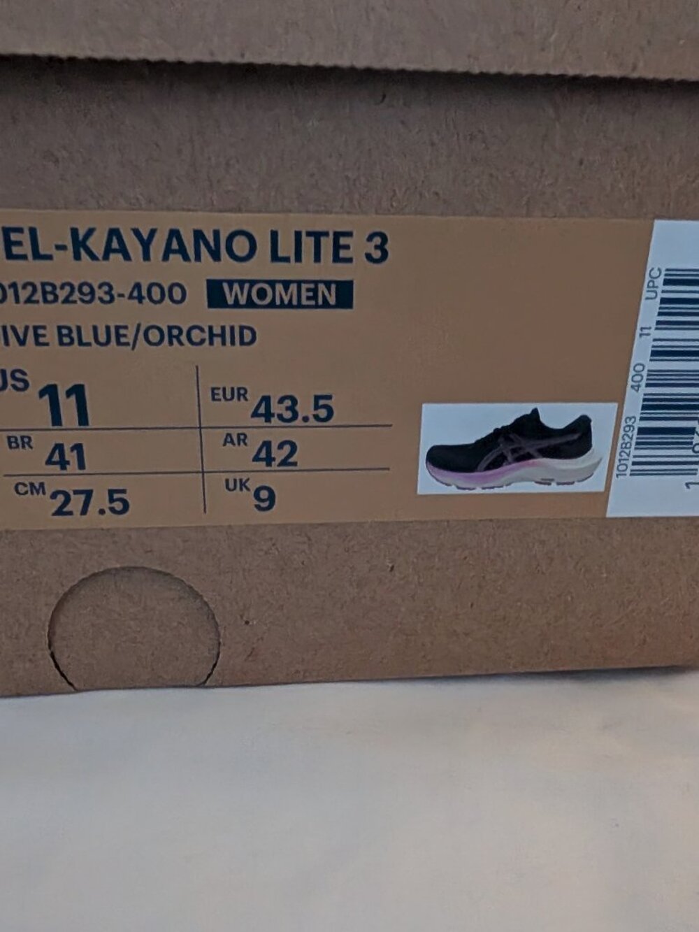 Asics Gel Kayano Lite 3 Running Shoes, Dive Blue/Orchid, Women Sz. US 11 - Picture 2 of 7